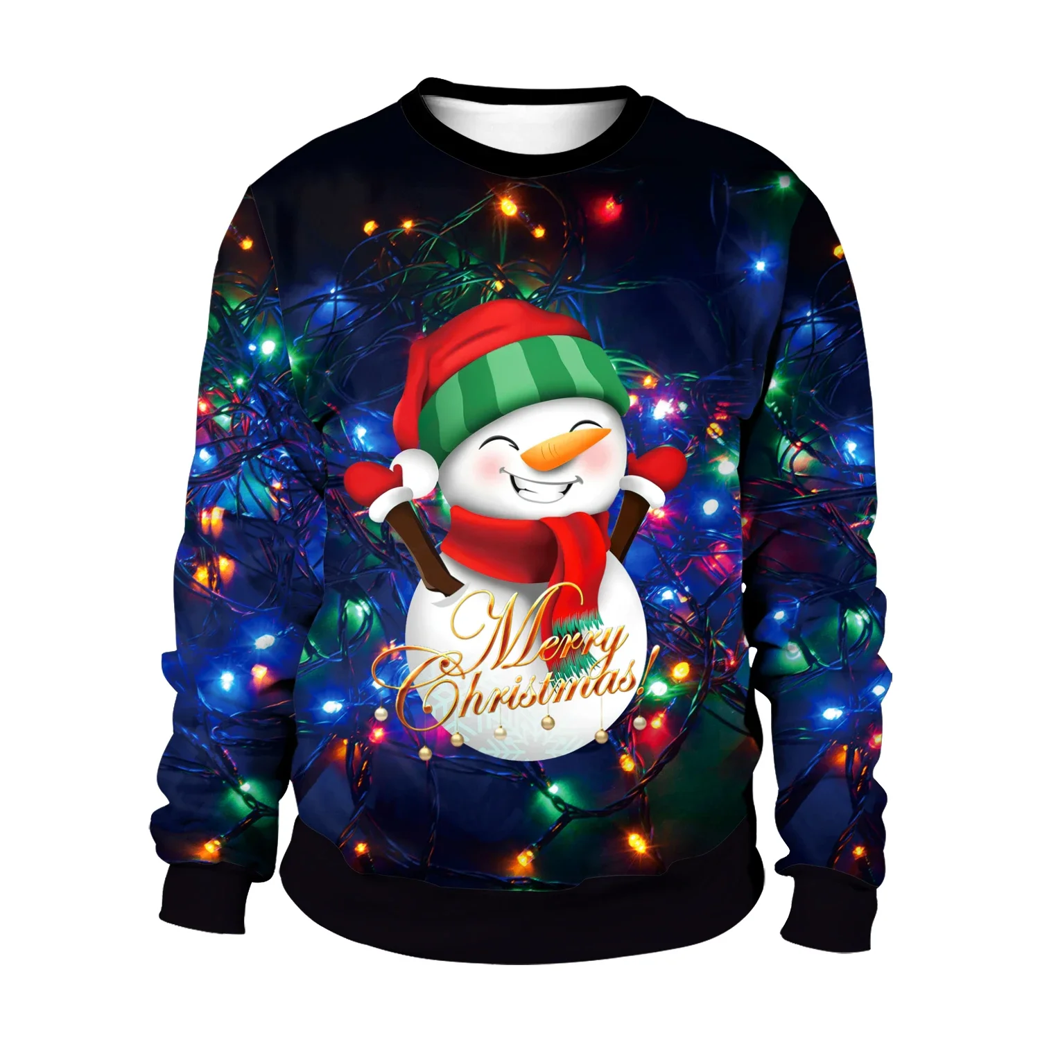 [أنت سري] بلوفرات نسائية لعيد الميلاد برقبة دائرية بلوزات غير رسمية مطبوعة على شكل رجل ثلج بأكمام طويلة للسيدات للخريف والشتاء