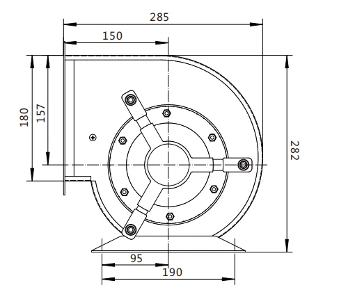 Portable full metal 230v 220v 150W high temperature  centrifugal fan blowers with housing