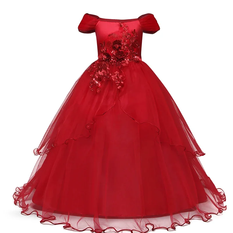 Robe de soirée élégante pour filles, tenue de princesse pour enfants