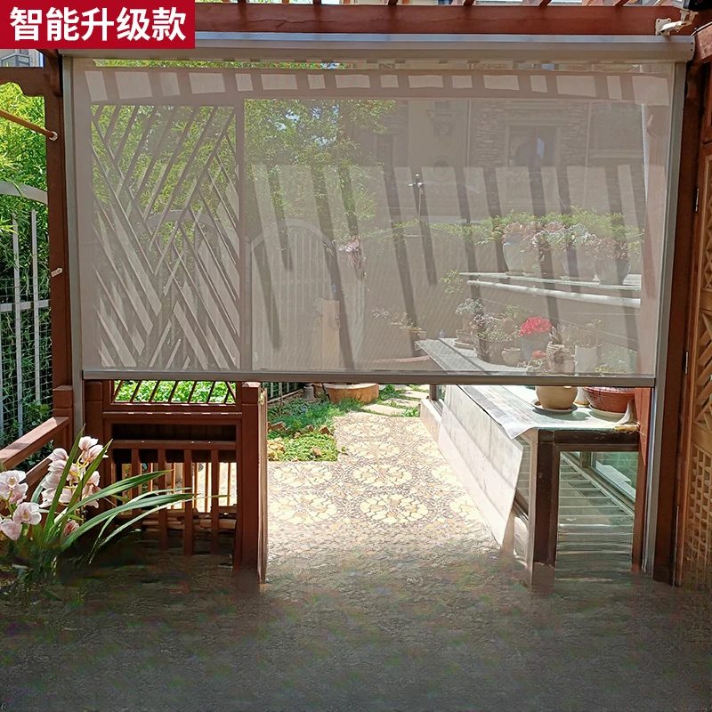 

Balcony sunshade, rolling shutter glass, outdoor sunlight room, hotel sunshade, electric lifting, weather proof, heat insulation