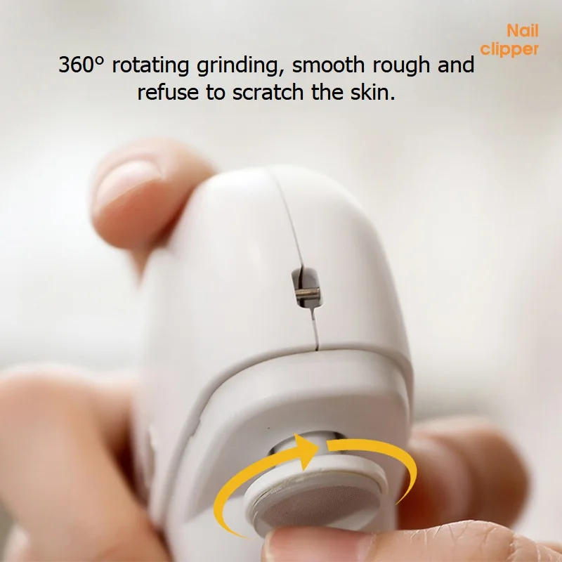 Electric Polishing Nail Clipper with Light Automatic Nail Trimmer Rechargeble Nail Grinding Care Tool Baby Adult Anti-splash Man