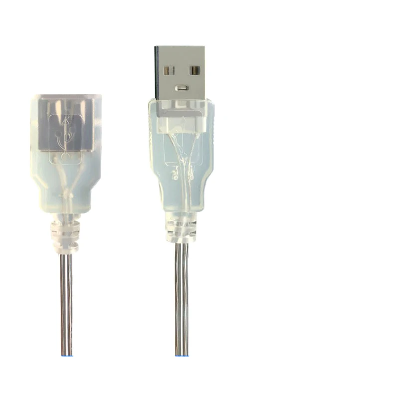 0.3m 5V USB 2.0 Power Supply Cable 2Pin Type A Male Plug/Female Jack Wire Charger transparent Cord Extension Connector 26awg