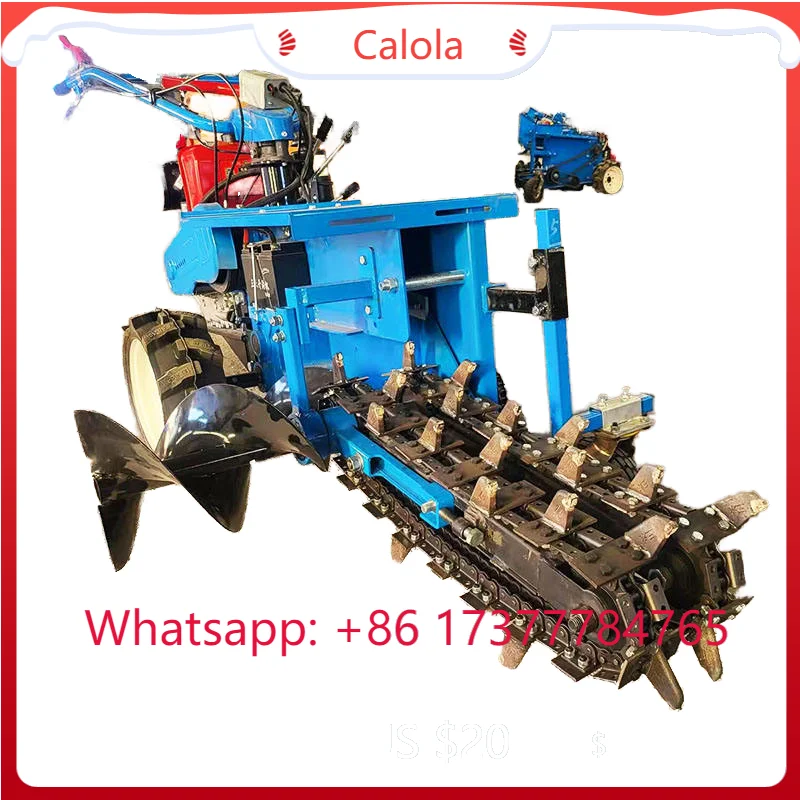 Hot Chain Type Hand Operated Trencher Self-propelled Trenching Ditching Machine Multiple Width Depth Available