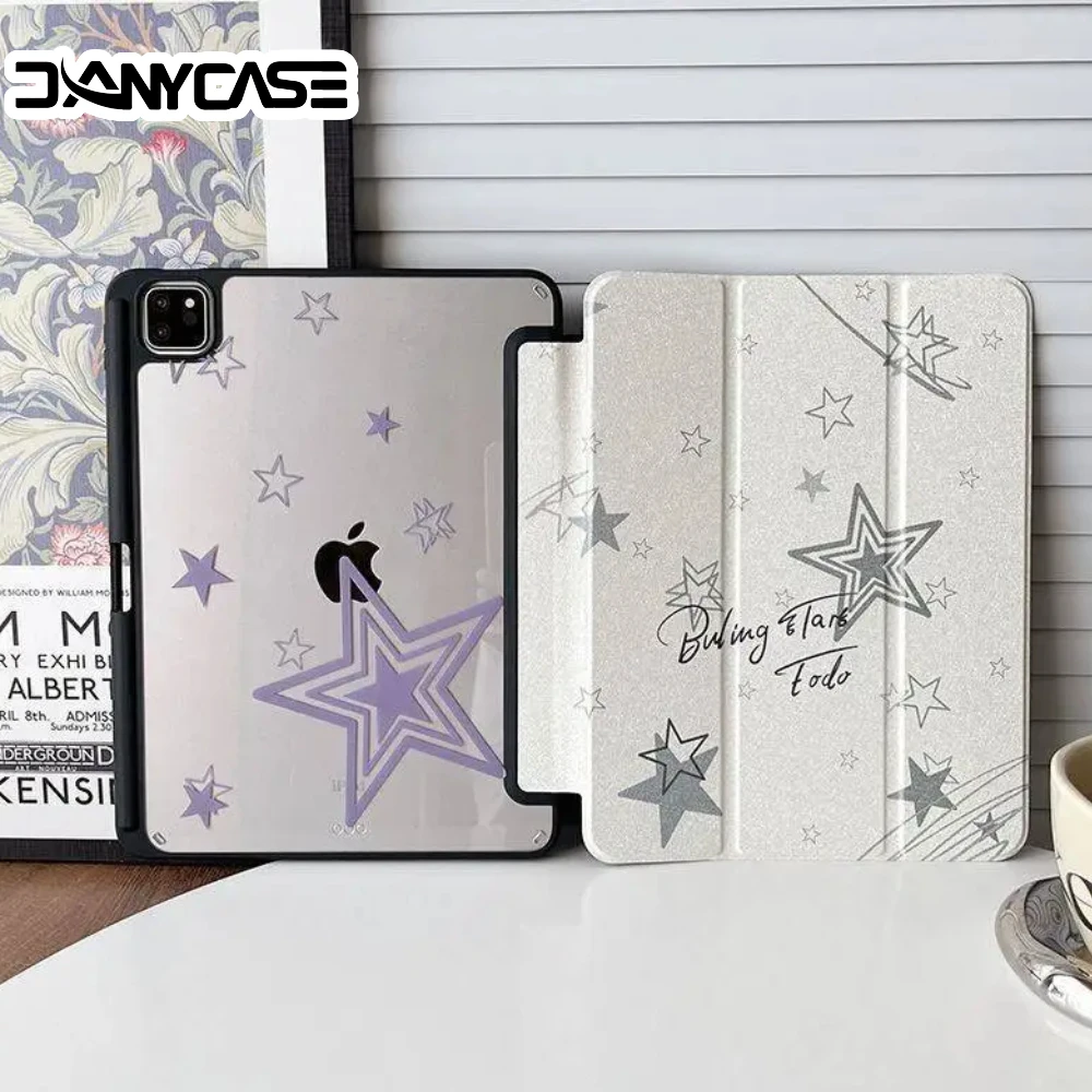 

3-Fold Case with Pencil Holder For iPad 10th 11th Pro 11 12.9 13 M2 M4 M3 Case 9.7 10.2 5th 6th 7/8/9 mini 6 7 case Air 3 4 5 6