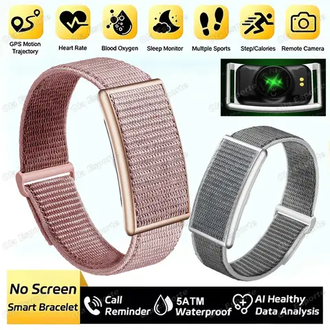 Pulsera Inteligente sin Pantalla, Banda Deportiva para Exteriores, Resistente al Agua, Podómetro, Monitor de Ritmo Cardíaco y Sueño para Hombres y Mujeres, Pulsera Electrónica HW12