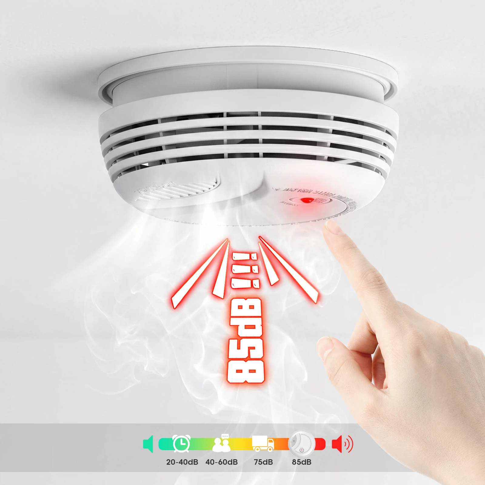 Detector de humo con sensor de - Smoke Alarm 10 Year Battery reseña y precio