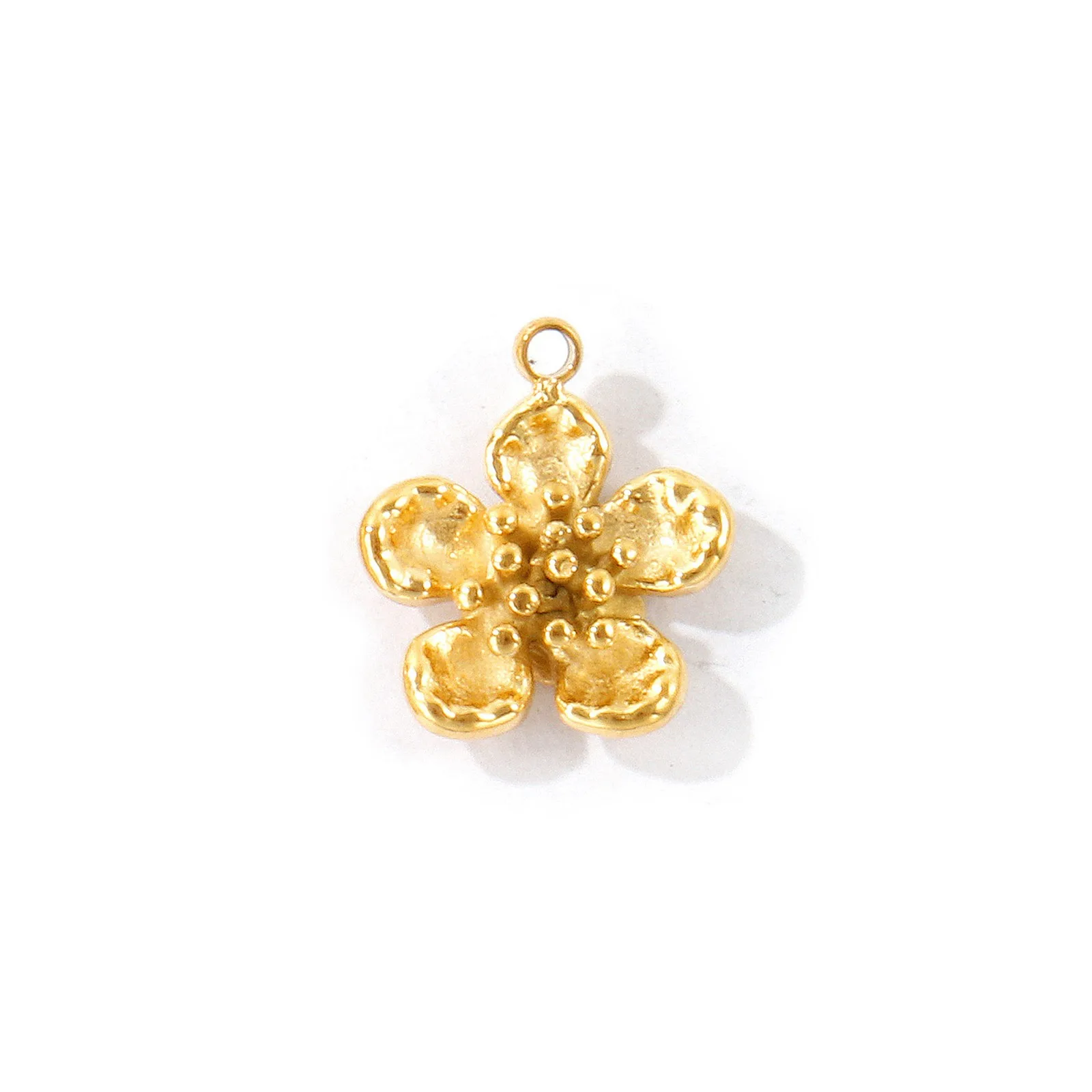 1 Stück 304 Edelstahl-Anhänger, geometrische Blume, Stern, klarer Strass, 18 Karat vergoldet, Anhänger für DIY-Halskette, Schmuckherstellung – Detail 1