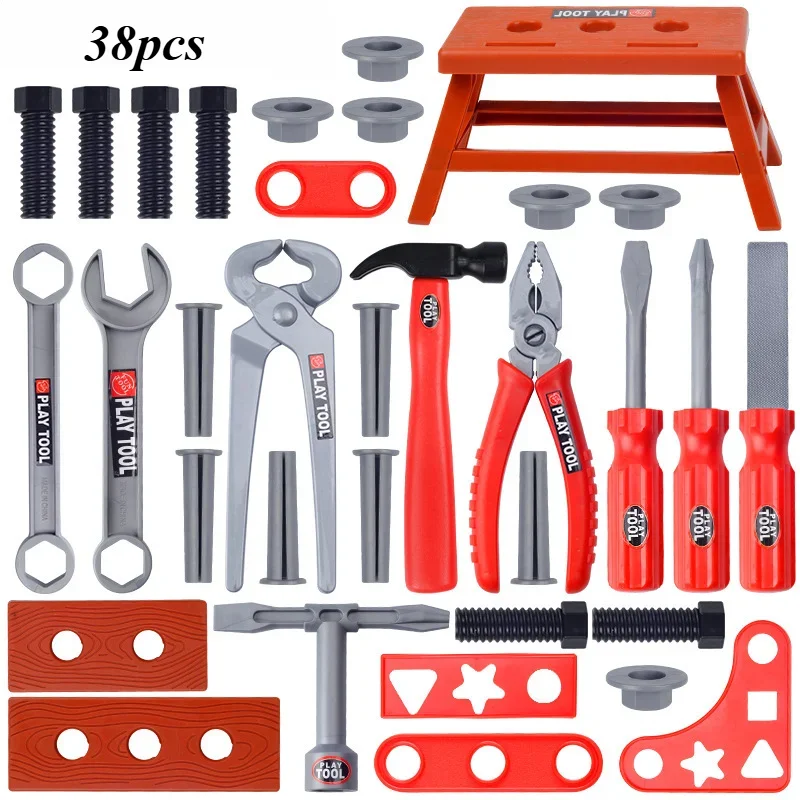 Juego de juguetes de construcción, Kit de herramientas de construcción, juego de simulación con taladro eléctrico, destornillador, juguetes educativos para niños, juego imaginativo, regalo