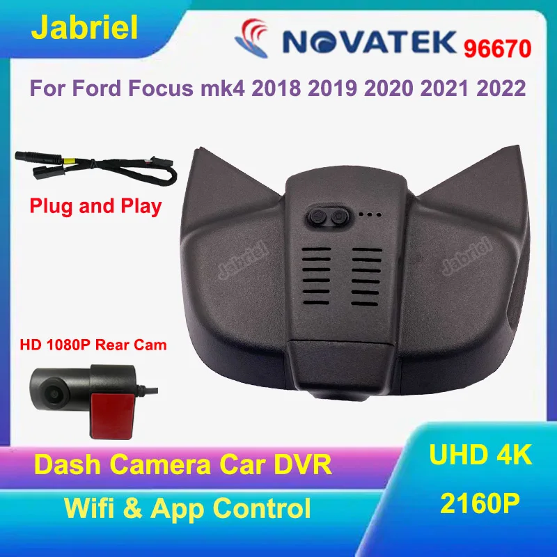 

UHD 4K Wi-Fi Автомобильный видеорегистратор 2160P Скрытая видеорегистратор Автомобильная камера Вождения Регистратор для Ford Focus mk4 2018 2019 2020 2021 2022