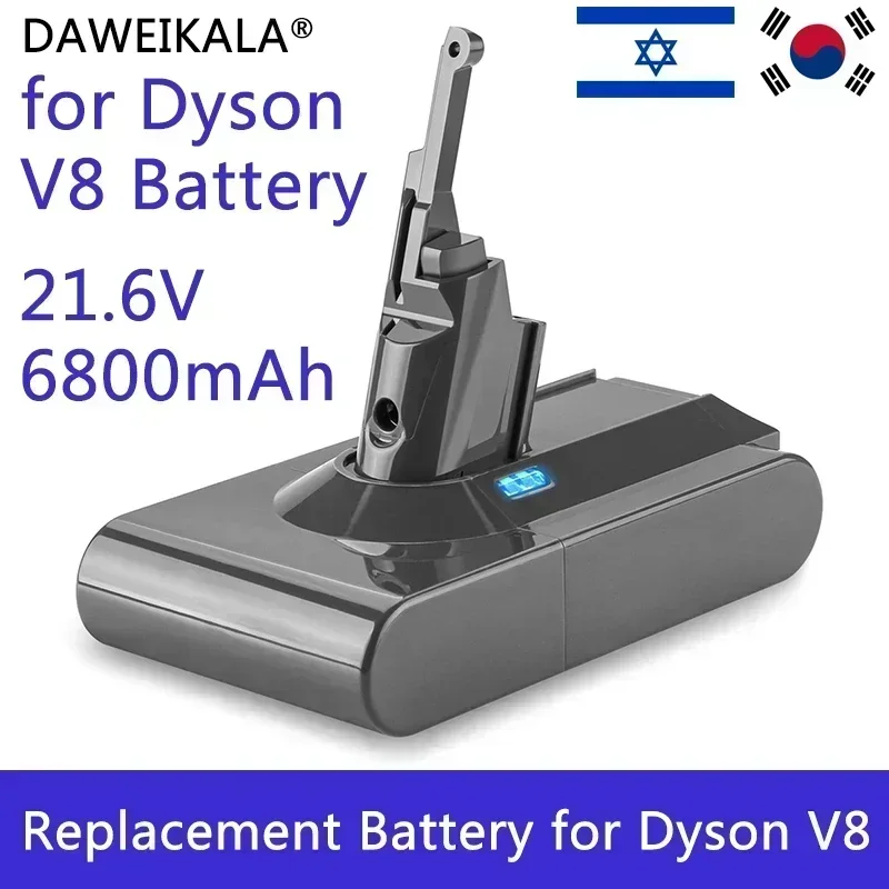 New For Dyson V8 Battery Powtree 6800mAh 21.6V Absolute V8 Animal Li-ion SV10 Vacuum Cleaner series Rechargeable batteries