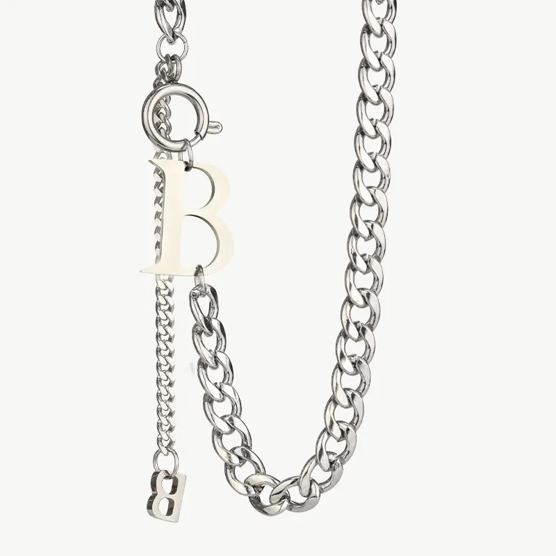 Совершенно новое ожерелье из титановой стали, ожерелье с буквой B, женская цепочка для свитера в стиле хип-хоп, цепочка на ключицу