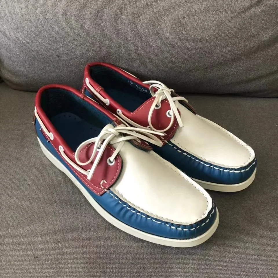 

Sebago Homme Men Genuine Leather Driving Shoes,Docksides Classic Boat Shoe,Brand Design Flats Loafers For Men AB284