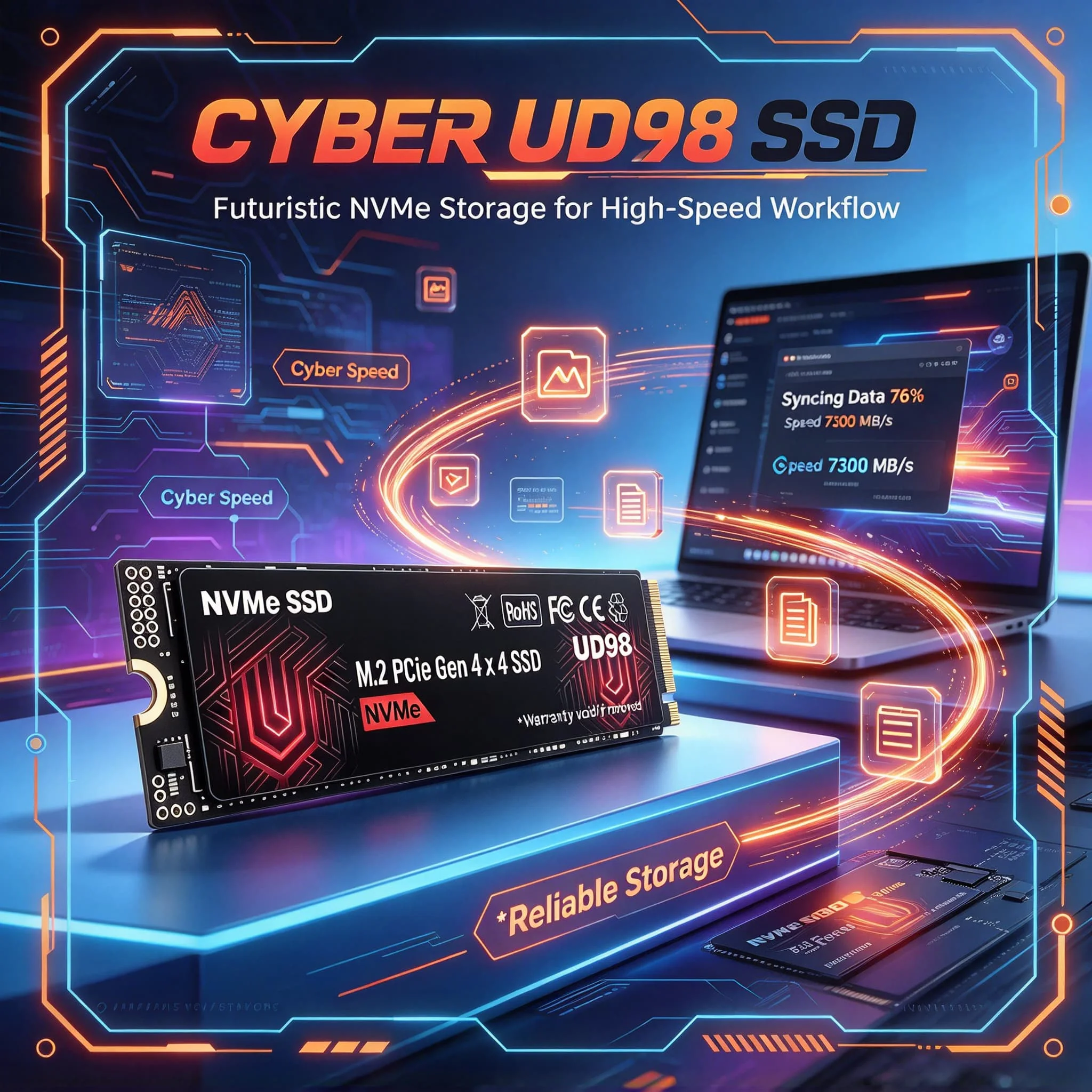 UD98 M2 NVMe PCIe Gen4 Internal Solid State Drive 2026 New 500GB 1TB 2TB 4TB High Speed SSD for Gaming PC Office Notebook System