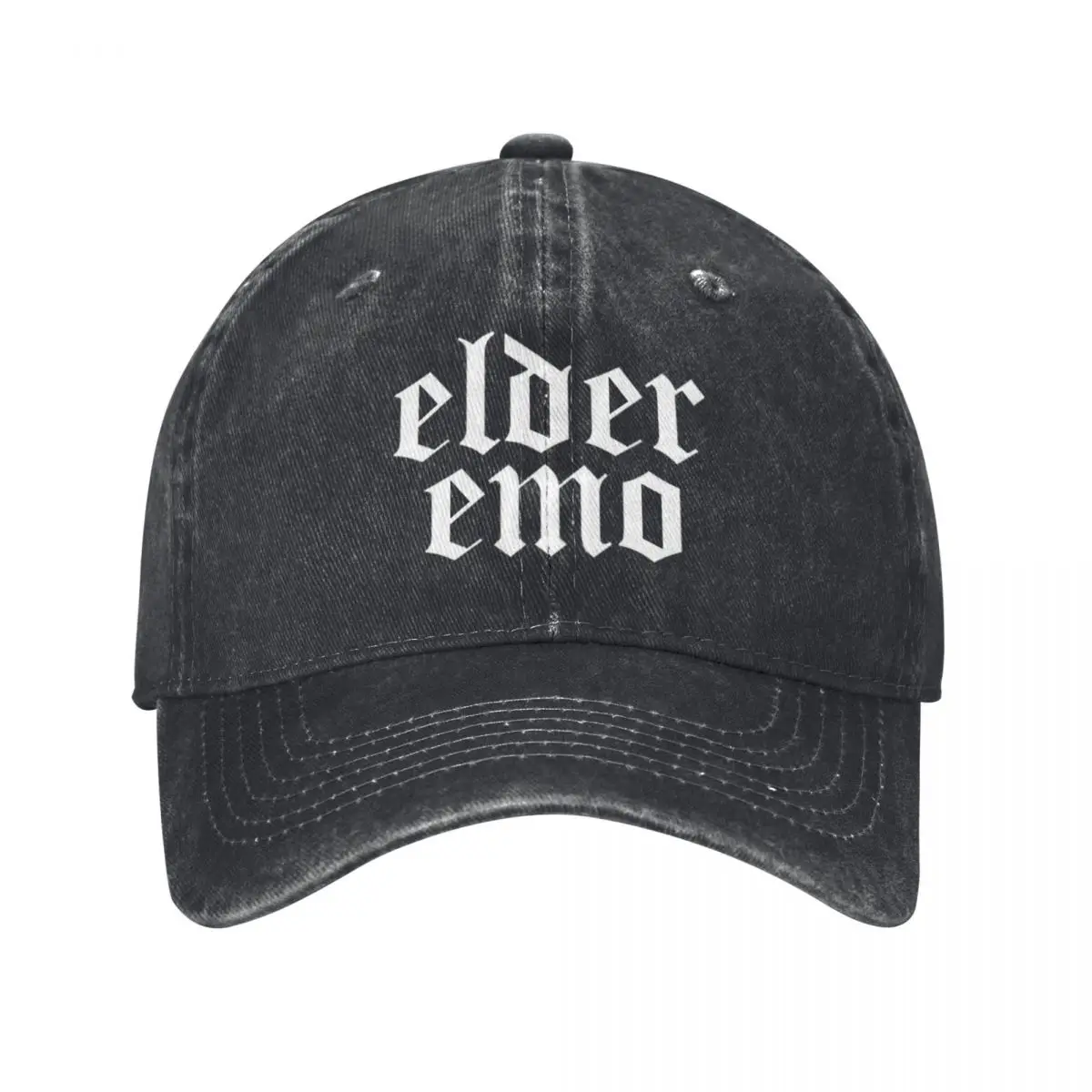 Old English Elder Emo Letters Personalized Retro Cowboy Washed Baseball Caps Womens Classic Denim Sunscreen Hats Men Trucker Cap