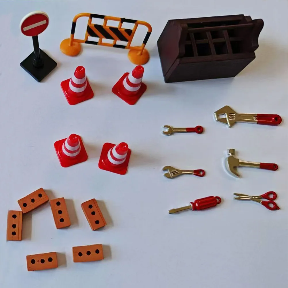 Décennie s de route miniatures de chantier de gnome bricolage, ensemble de jouets de construction de gnome, décoration de Noël, 20 pièces