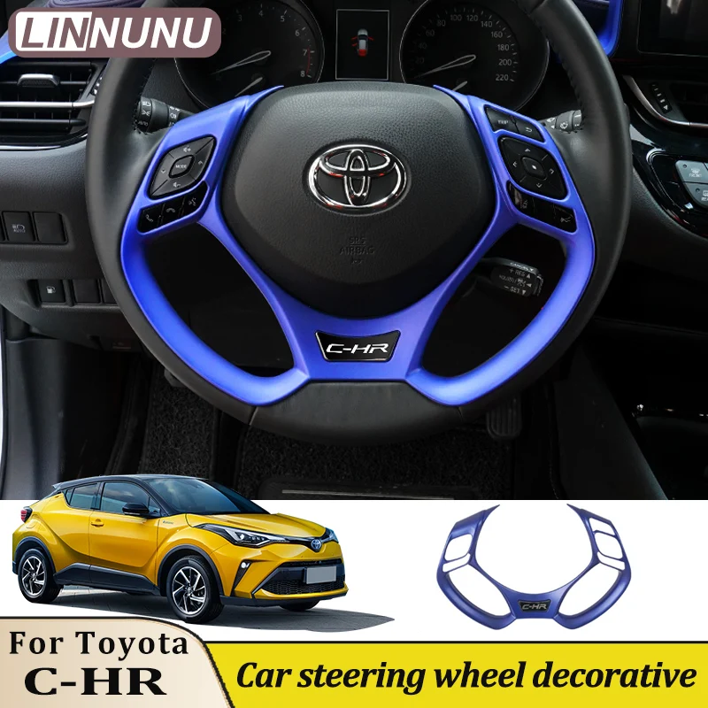 

LINNUNU для toyota chr 2023 2024, декоративная полоса на руль автомобиля, синий внутренний чехол, аксессуары C-HR, защита 2018-2022-2025
