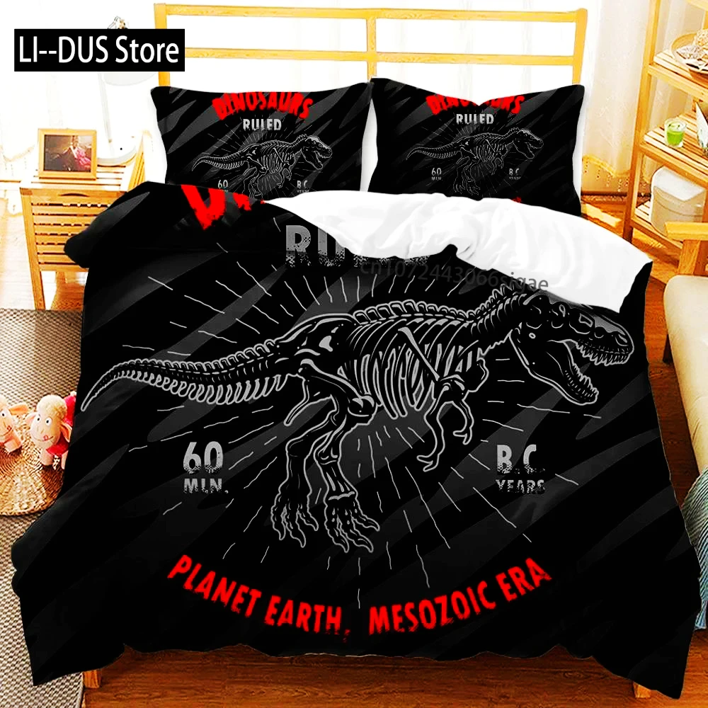 

Dinosaur Duvet Cover Set Dinosaurs T-Rex Jurassic Dino Fossil Dinosaur Bedding Double Queen King Size Soft Polyester Qulit Cover