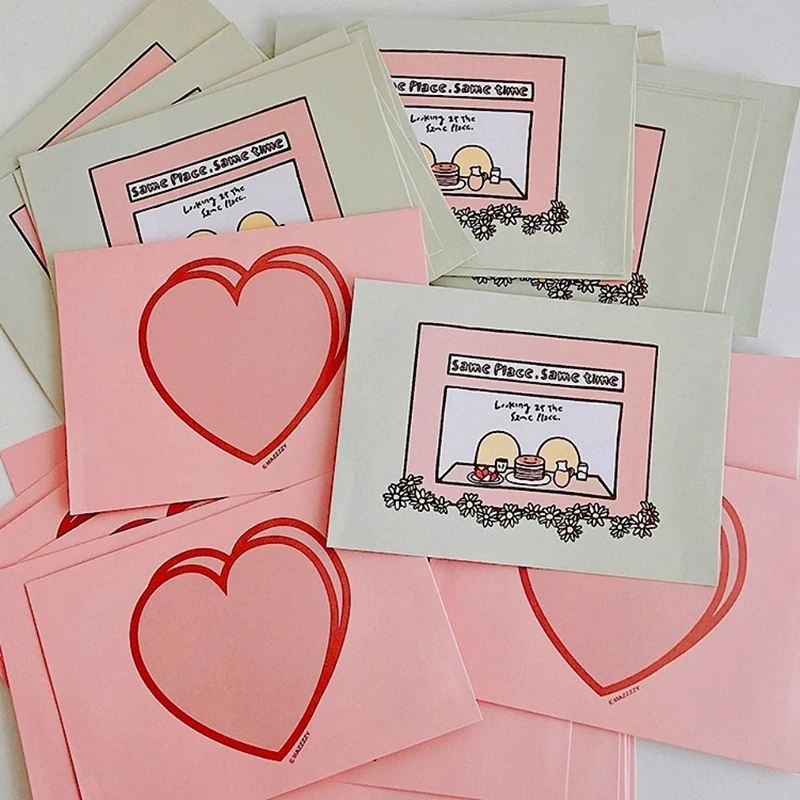 

10pcs/lot Cartoon Envelope Pink Girl Student Cute Japanese Korean Style Gift Greeting Invitation Postcards Message Stationery