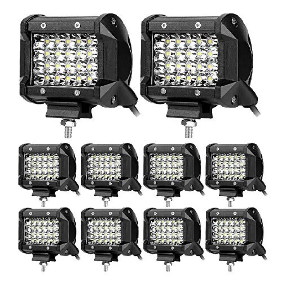 

LED Pod Lights 4 Inch 72W PCS Off Road Lights Cube Quad Row Spot Beam Led Light Bar Work Tractor Driving Fog Light for Trucks C