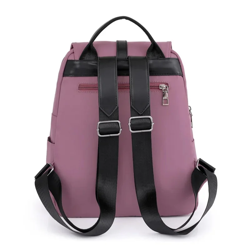 Bolsa escolar simples grande capacidade para estudantes universitários, mochila de viagem feminina, casual cor sólida, moda