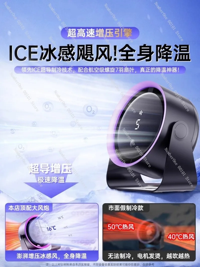 Mini Desktop Fan Silent Cooling Circulating Fan USB Rechargeable Office Desk Dorm Wall Mount Small Air Conditioner Style Turbo