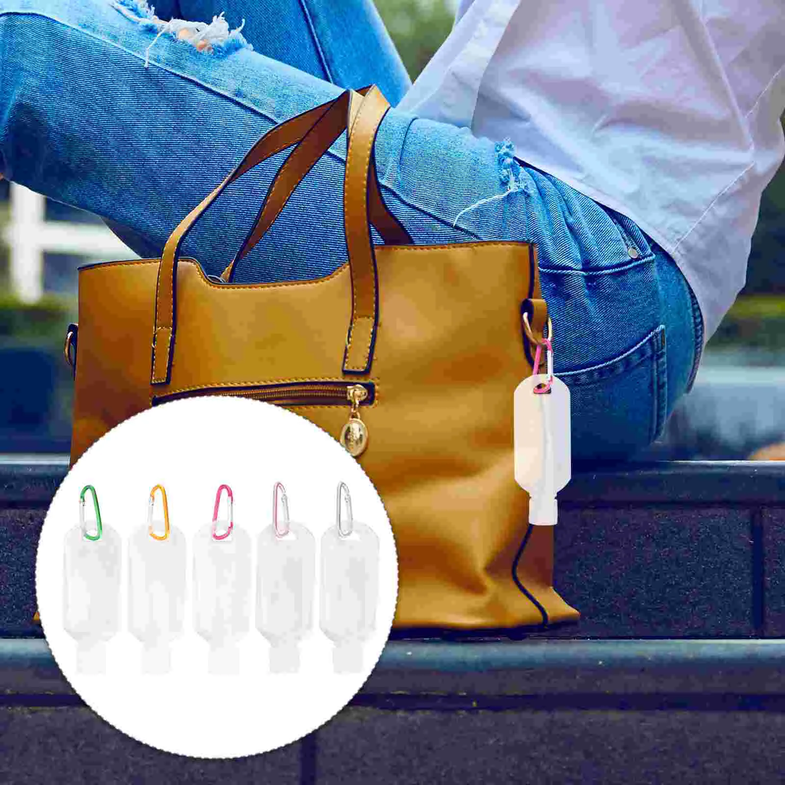 

Hand Hook Bottle Carabiner Bottles Empty Container Storage Travel Subpackage Pet Refillable Shampoo Portable