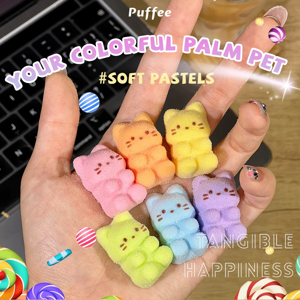 لعبة إسفنجية من السيليكون للطعام من الدوبامين كيتي، لعبة طابا إسفنجية مصنوعة يدويًا، لعبة ضغط لاصقة ناعمة، هدية عيد الميلاد وعيد الفصح