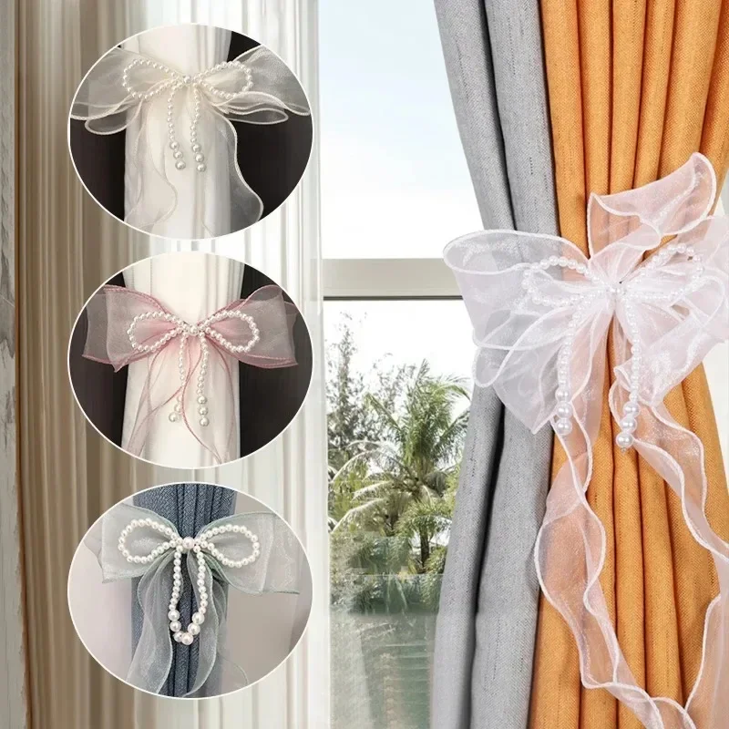 Drape Pull Backs Bowknot Drape Holders Tiebacks Draperies Holders Window Decor Bow Shape Drapery Tiebacks Decorative Holdbacks