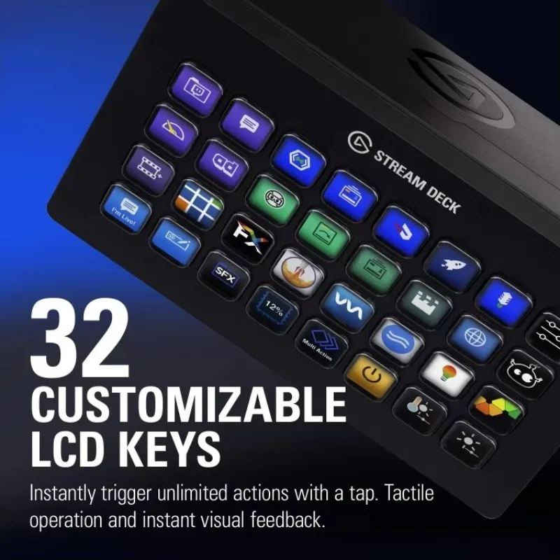 الأكثر مبيعًا! Stream Deck XL - وحدة تحكم Studio المتقدمة، 32 مفتاحًا ماكروًا، إجراءات الزناد في التطبيقات والبرمجيات مثل OBS، Twitch #3