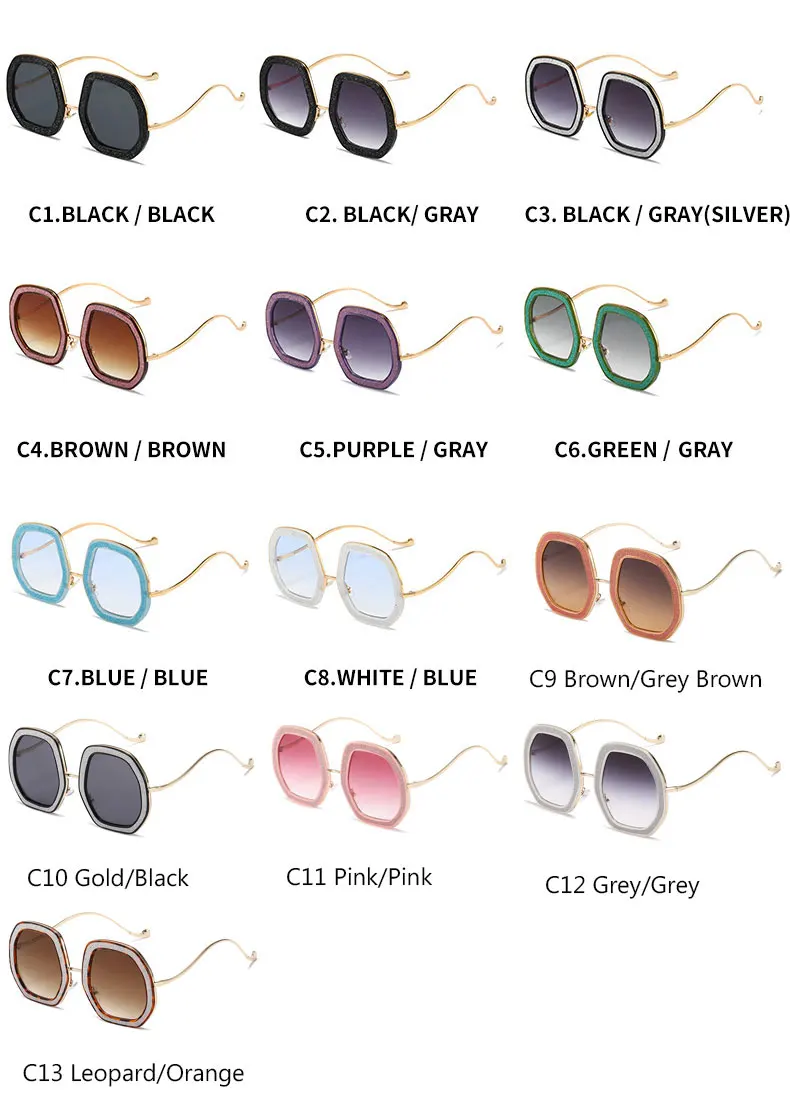 Big Frame Crystal Sun Glasses Women Cooling Designer Women Luxury Shades Lunette De Soleil Femme Googles Sunglasses Women 2022