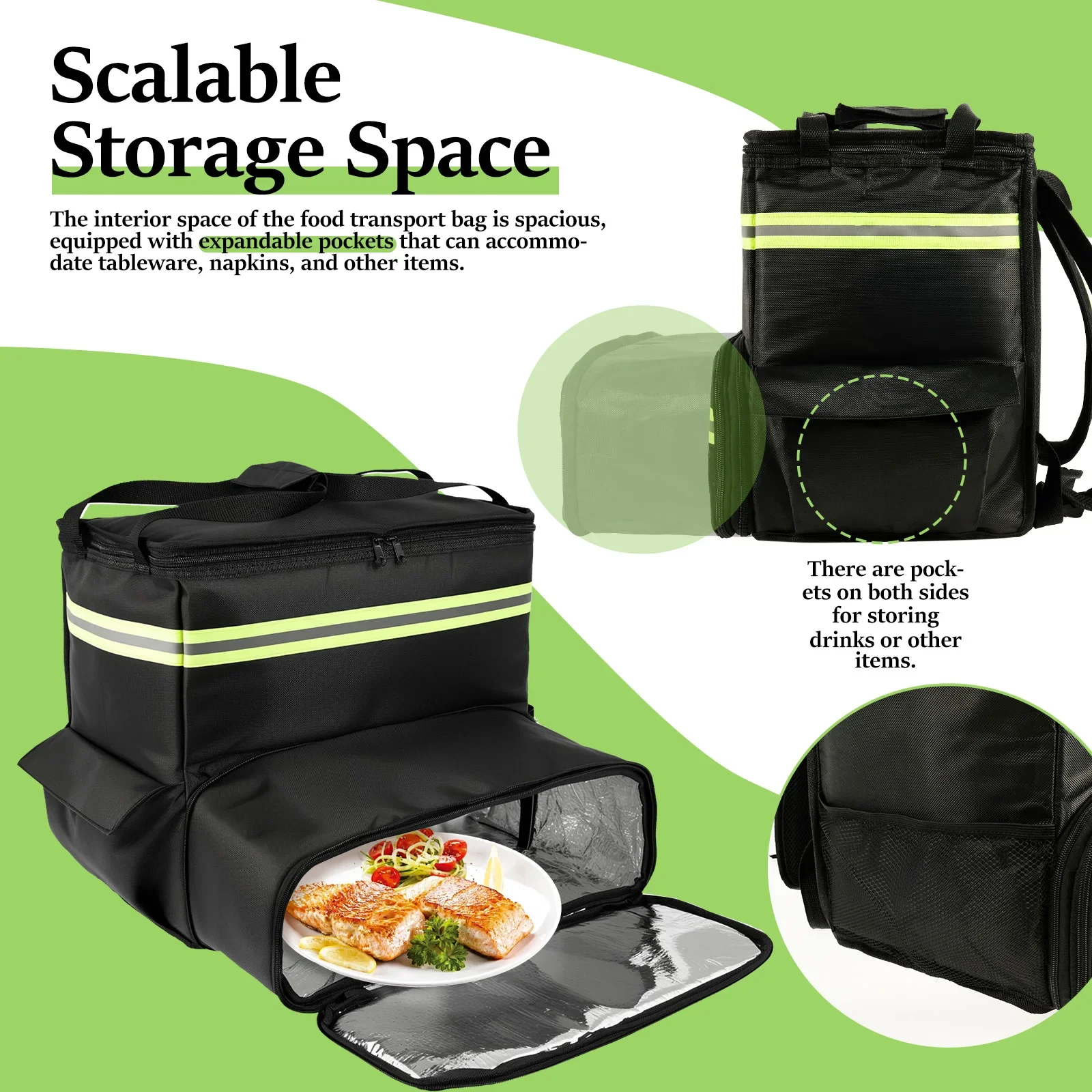 Insulated Cooler Backpack Insulated Picnic Lunch Fresh Keeping Backpack Outdoor Camping Travel Bag Food Storage Delivery