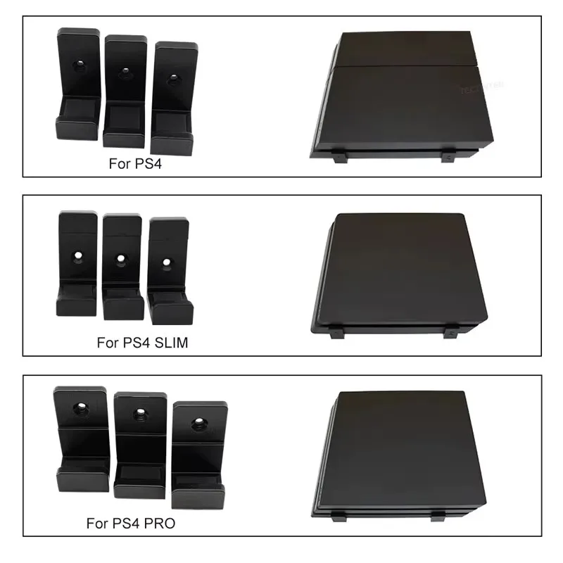 3Pcs Wall Mount for PS4 Video Game Console Hanging Host Rack Hook Wall Bracket