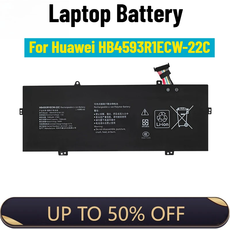 

Laptop Battery for Huawei Qingyun L540-031 KLVF-16 KLVD-WFH9 HB4593R1ECW-22C