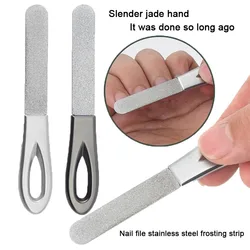 2-piece stainless steel nail file with double-sided anti slip handle