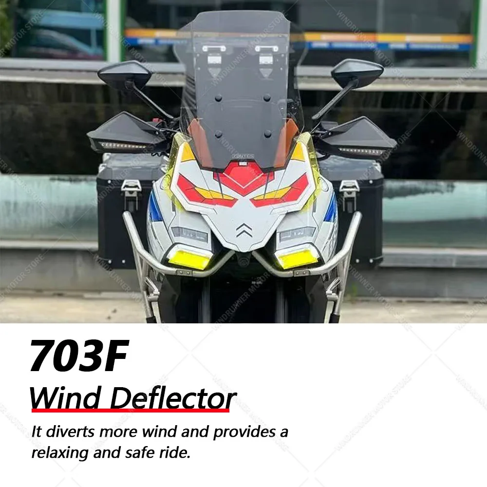 

Great Quality PMMA Wind Deflector Motorcycle Front Fairing Windscreen Windshields Covers Motorbikes Deflector For 703F 703F