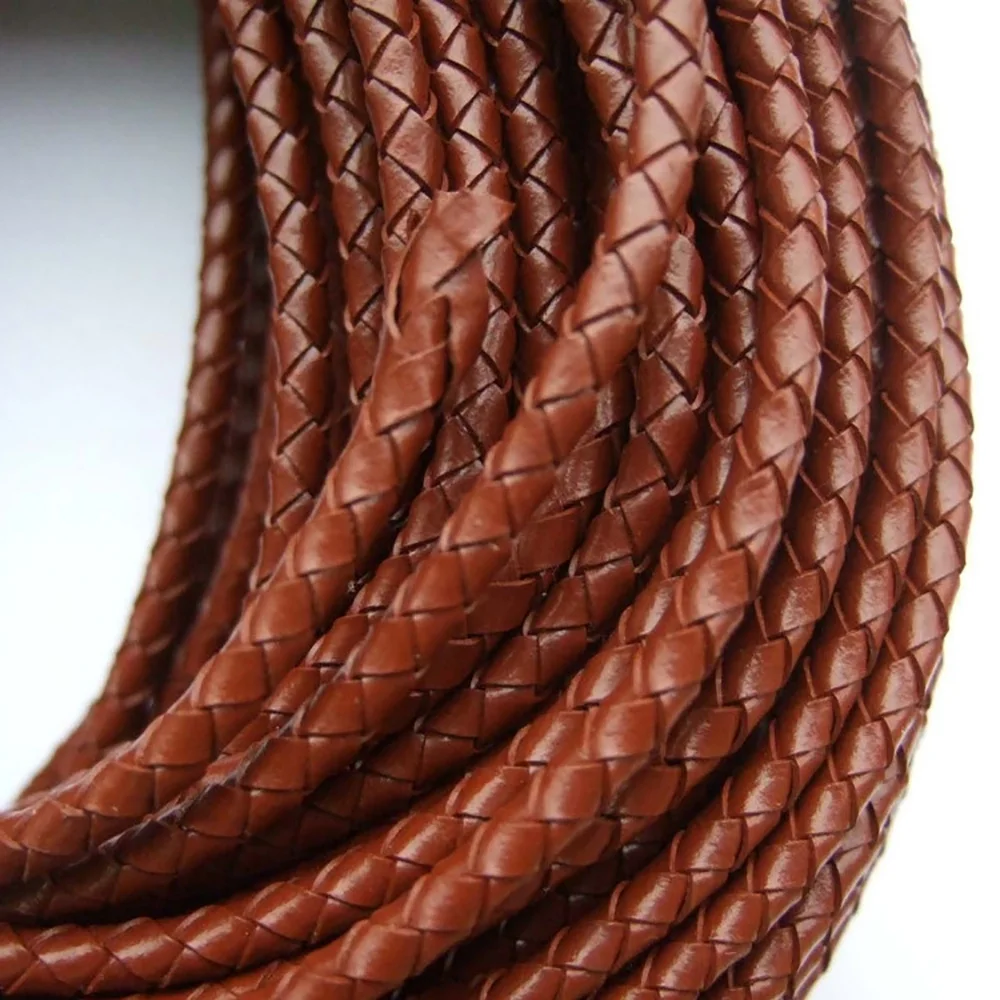 2 Meters 4mm/5mm/6mm Round Genuine Bolo Braided Leather Cord String Lace Tong DIY Craft Jewelry Making Findings