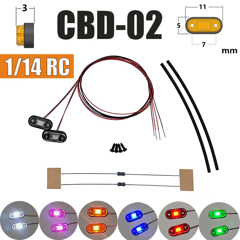 

2 шт. светодиодные 3В габаритные фонари для радиоуправляемых грузовиков 1/14: SCANIA Tamiya 770S R620, VOLVO ACTROS AROCS. Запчасти для моделей автомобилей DIY.