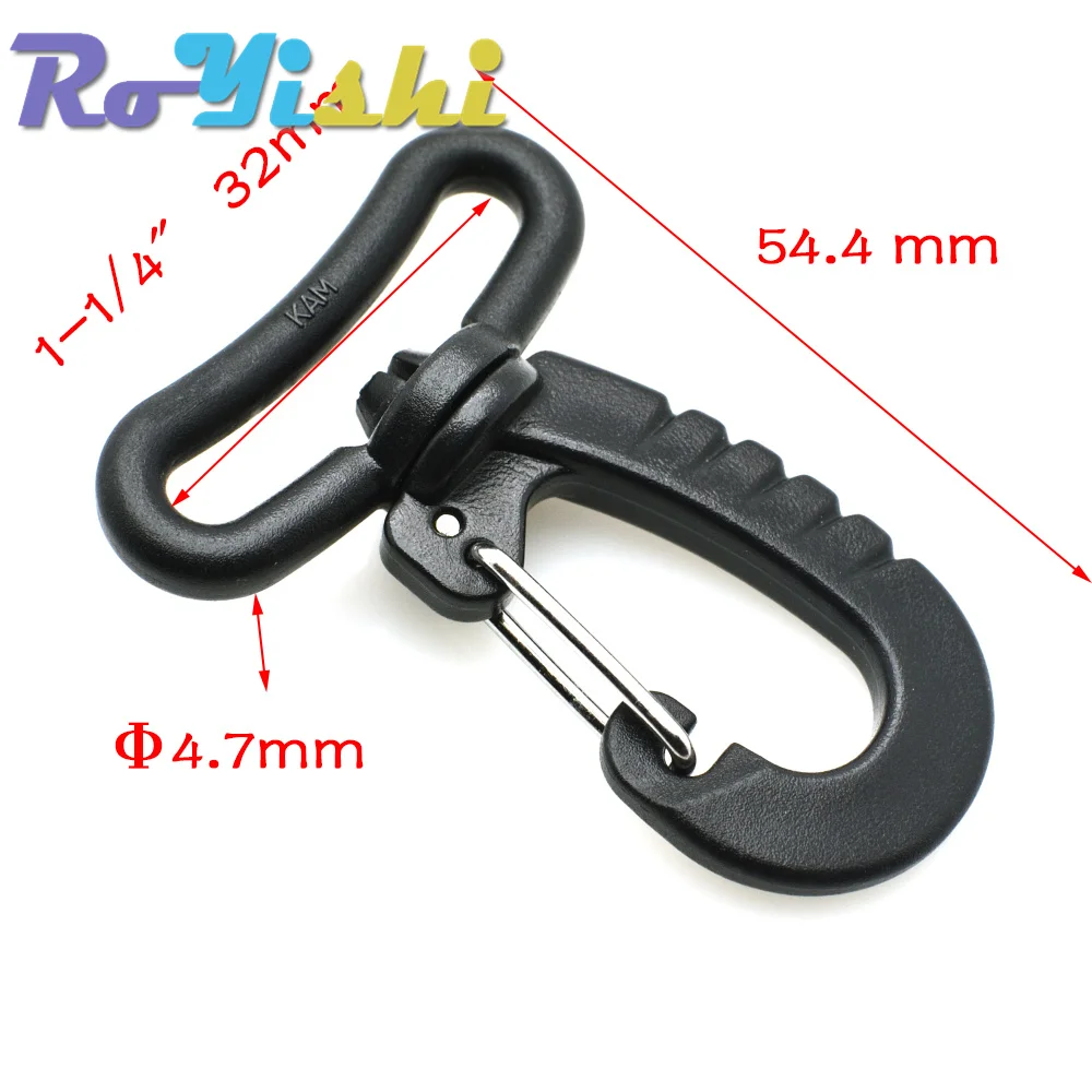 Plastic Swivel Snap Hook for Keychain Backpack Buckle Belt Strap Black