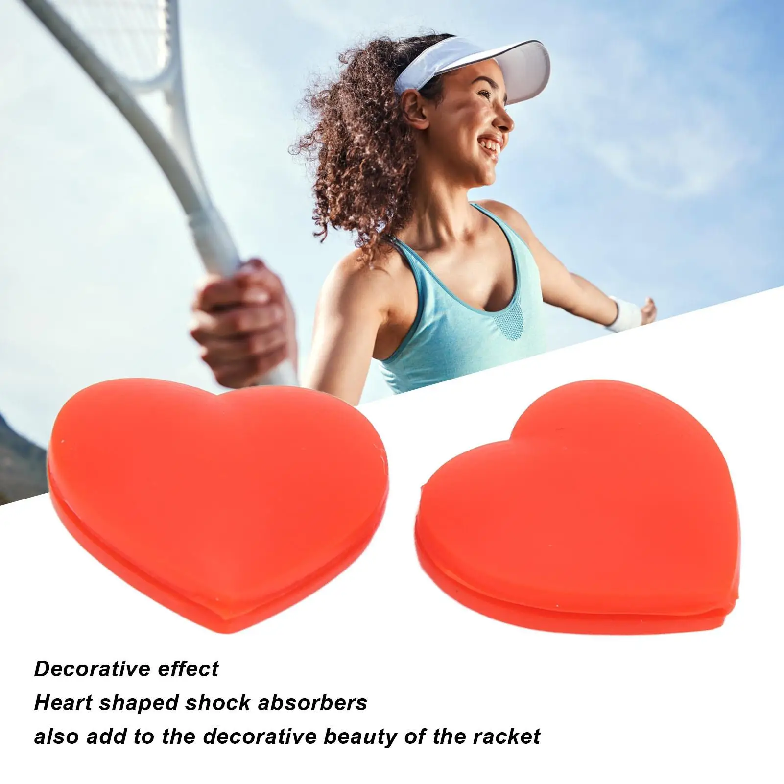 Heart-Shaped Tennis Racket Vibration Dampener & Shock Absorber - Perfect for training !