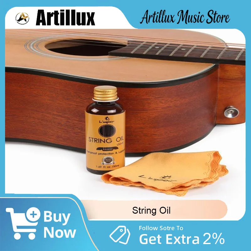 

Artillux 50ml String Oil Practical Fingerboard Lemon Oil Guitar Rosy Fingerboard Nursing Oil for Guitar Bass Ukulele Strings