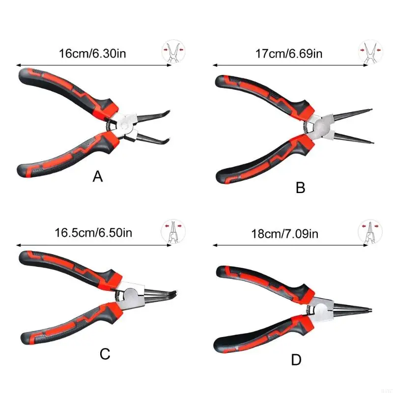 M4yc 7inch Circlip alicate com construção liga endurecida à prova ferrugem para espaços apertados e uso profissional