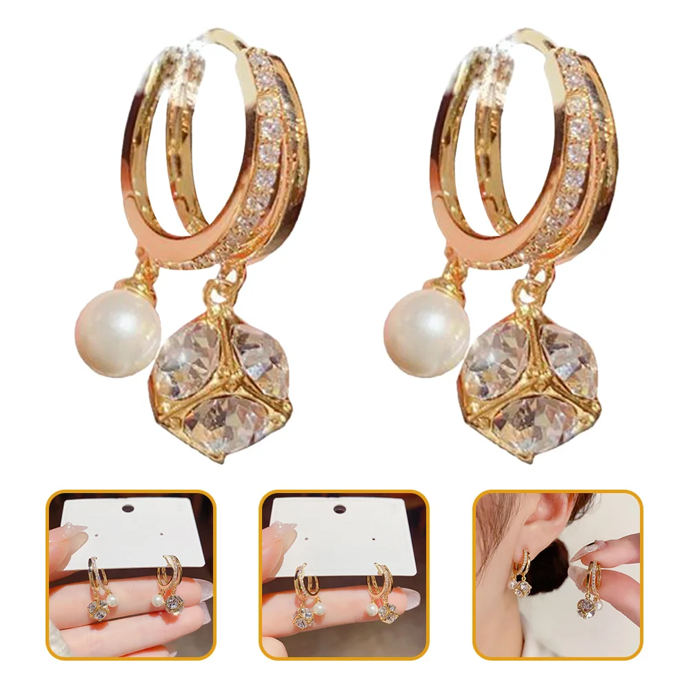 

1Pair Wine Glass Shaped Zircon Earrings Copper Charm for Women Summer Beach Wedding Party Statement Earrings Fashion Jewelry