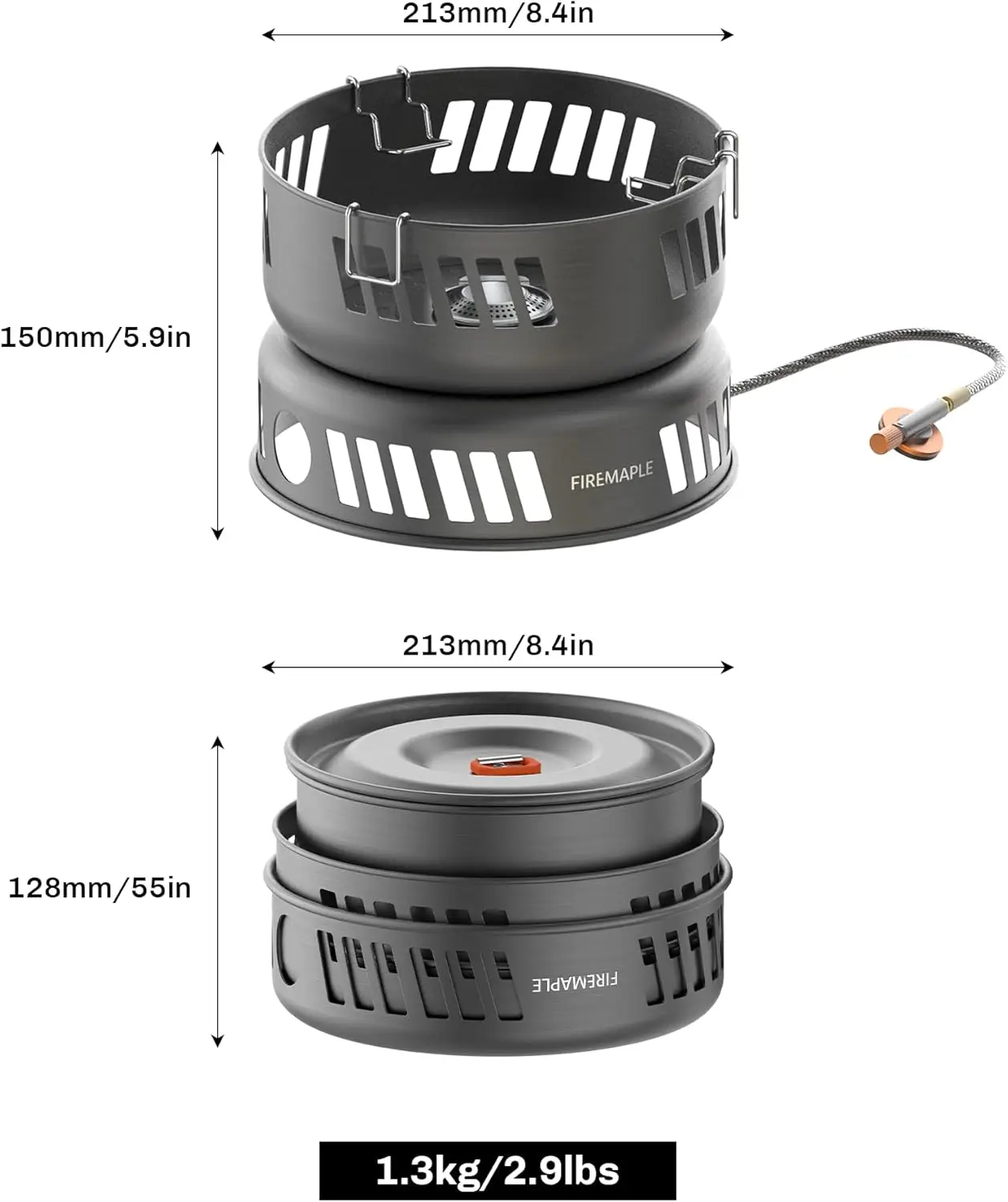 Versatile Outdoor Cooking Set – High-Efficiency 3KW Portable Stove with Aluminum, Stainless Steel & Copper Pots – Com