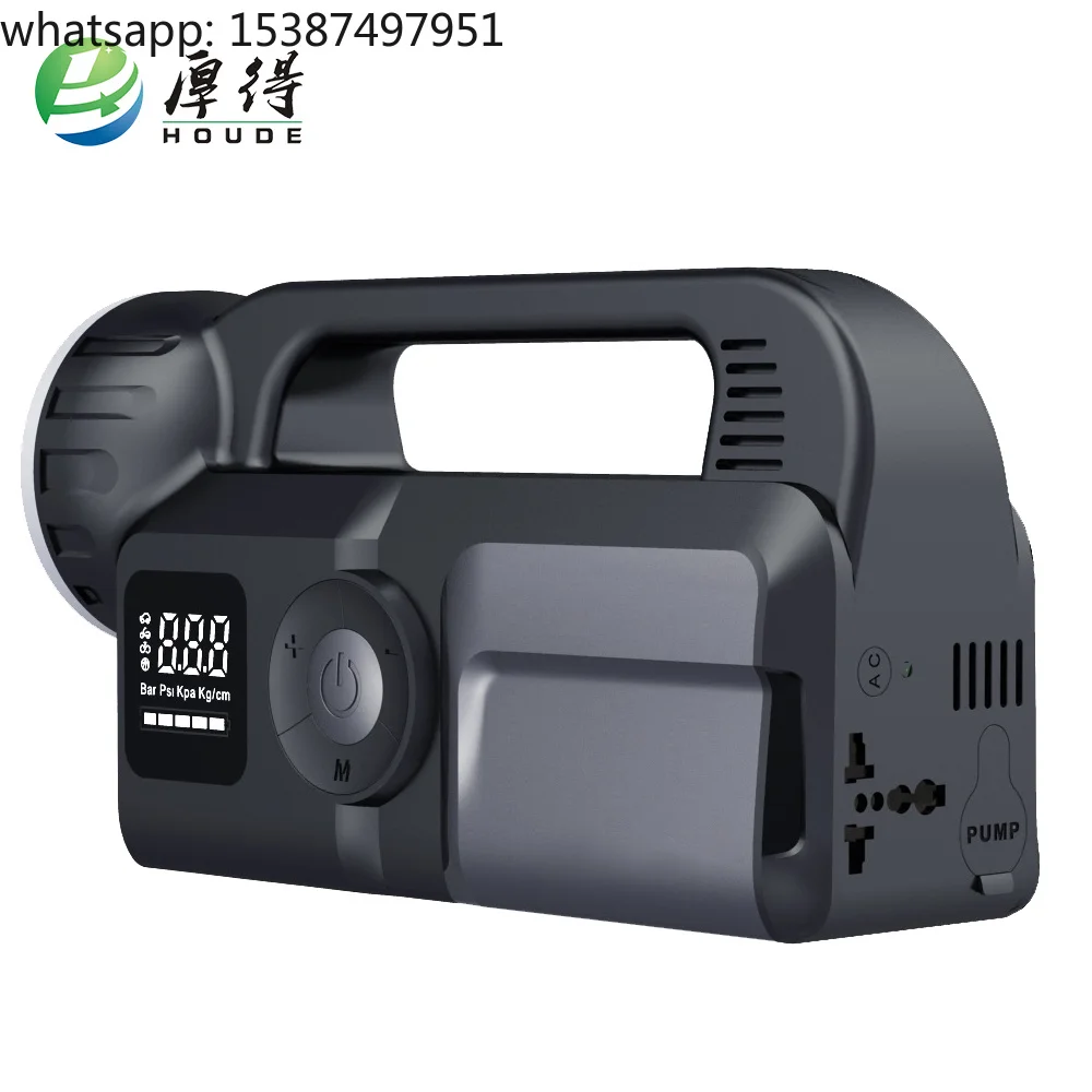 Car Jump Starter with air Compressor 100W Portable Solar Power Generator Power Bank Lithium Battery Booster 12V Inflator Pump