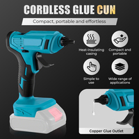 280°C 100W Cordless Hot Melt Glue Gun Portable Rechargeable with 10pcs 11mm Glue Sticks DIY Repair Tool For Makita 18V Battery
