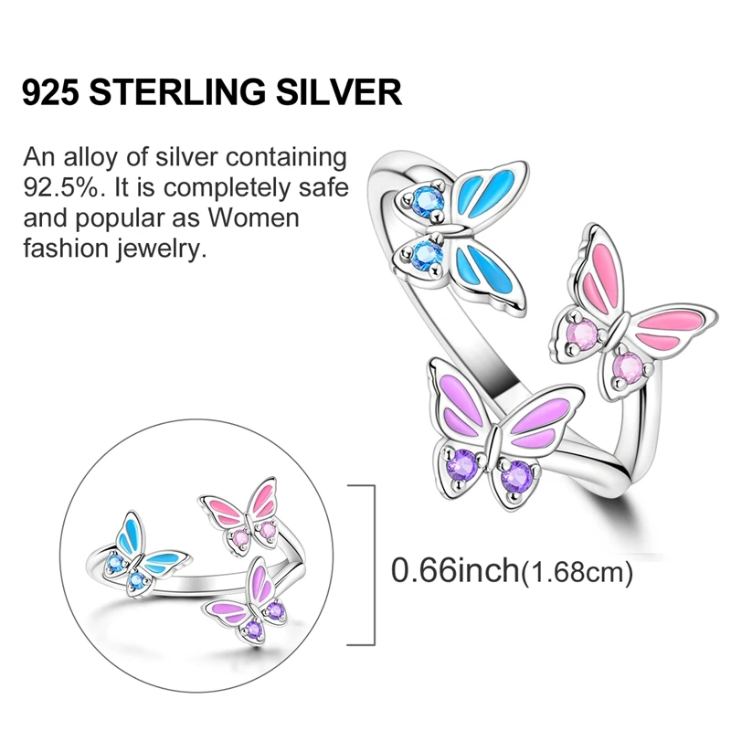 Adjustable Rings 925 Sterling Silver Mermaid Wing Dragon Sunflower Tulip Open Rings For Women Female Original Engagement Jewelry