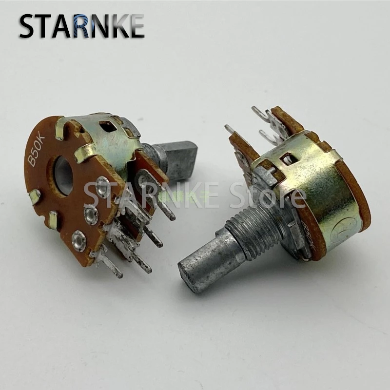 2PCS Type 16 Double Potentiometer B50K Double Row six-pin Amplifier Audio Amplifier Preamplifier