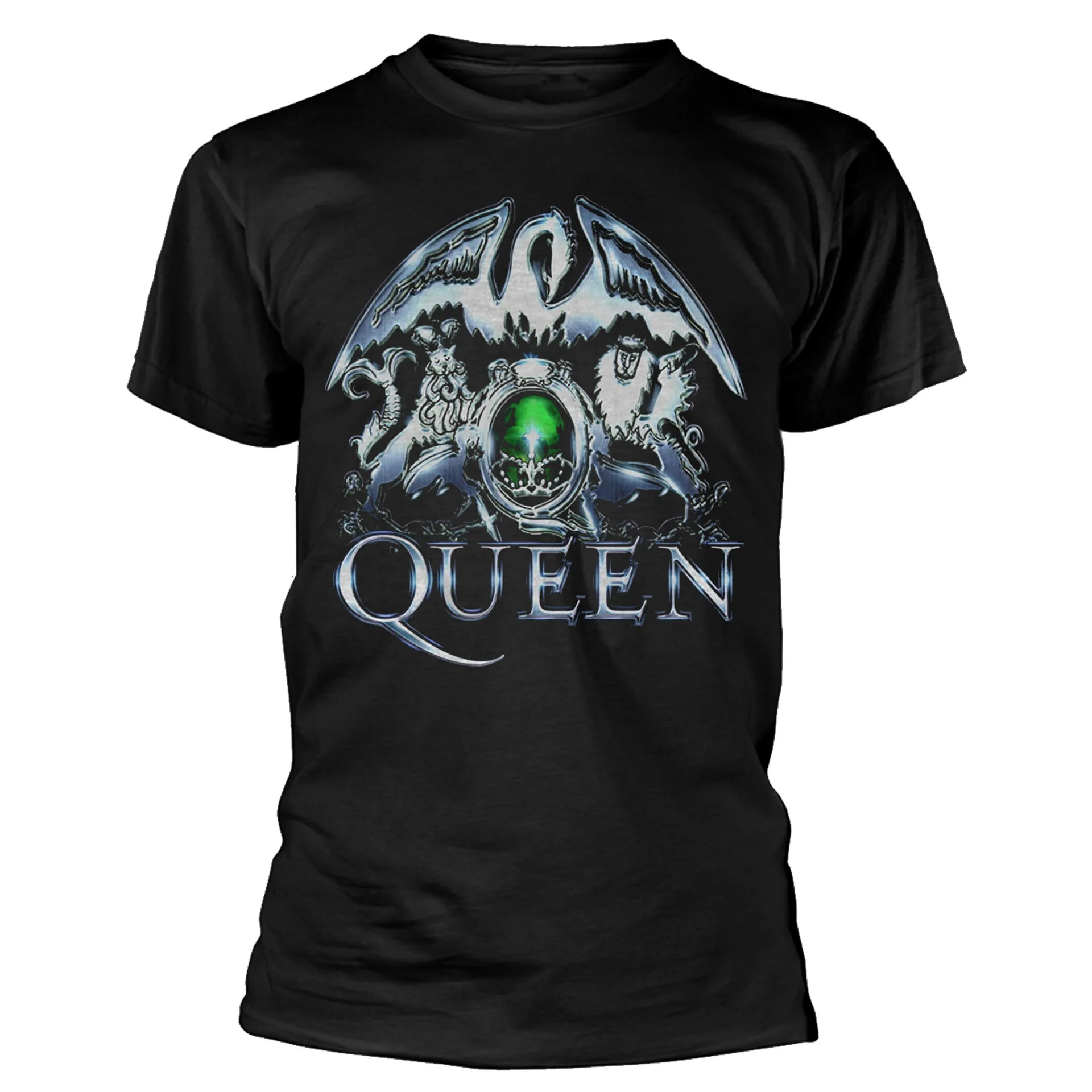 

Футболка Queen Metal Crest для мужчин и женщин, хлопковые футболки с короткими рукавами, уличная брендовая футболка в стиле ретро, рок-группа Y2k, топы, летняя одежда