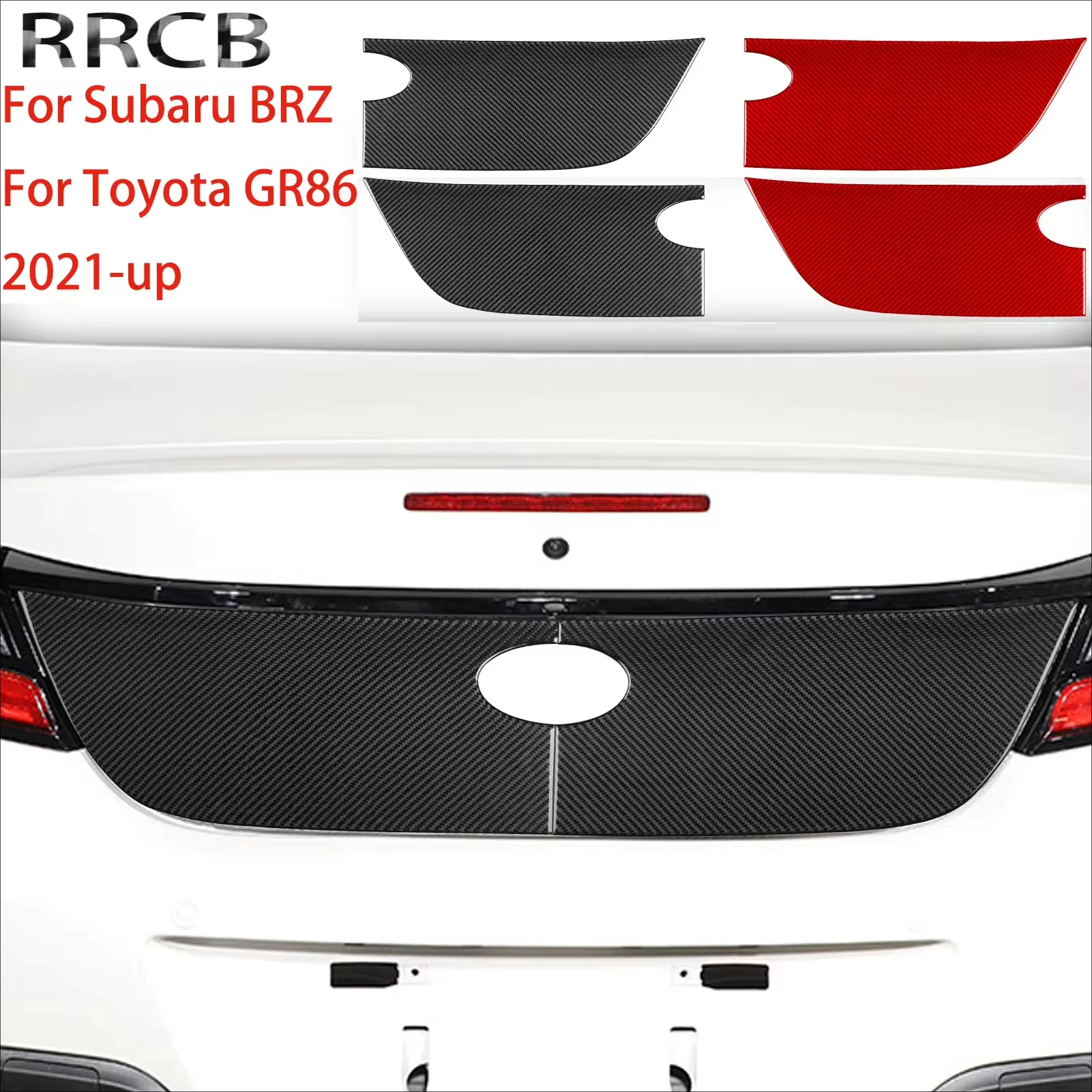 

For Subaru BRZ For Toyota GR86 2021-2024 Carbon Fiber Interior Rear Trunk Tailgate Panel External Cover Stickers Car Accessories