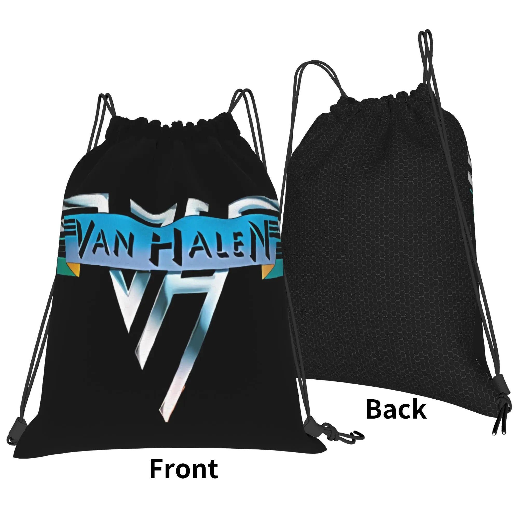 80’S Music 90'S Band Van Halen Portable Hiking Drawstring Bags Riding Backpack gym bag Storage Backpacks